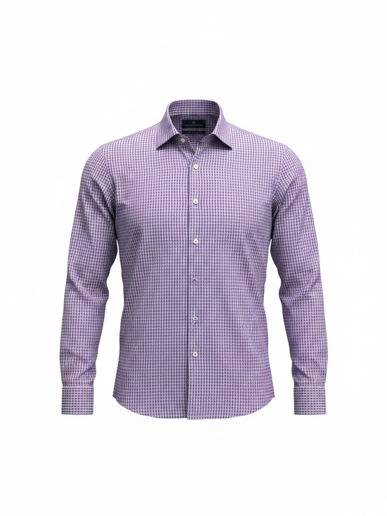 Buttoned Down Other - Buttoned Down Men's Purple Micro-Check Long-Sleeve Dress Shirt